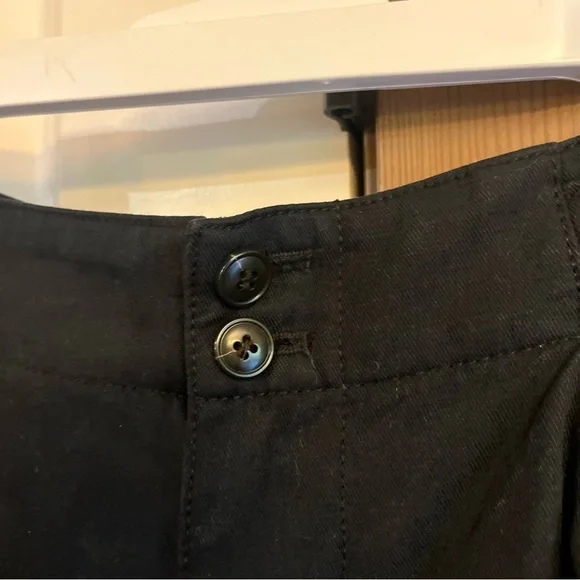 Madewell The Harlow High Rise Wide-Leg Linen-Blend Trouser Pant in True Black - Picture 8 of 9